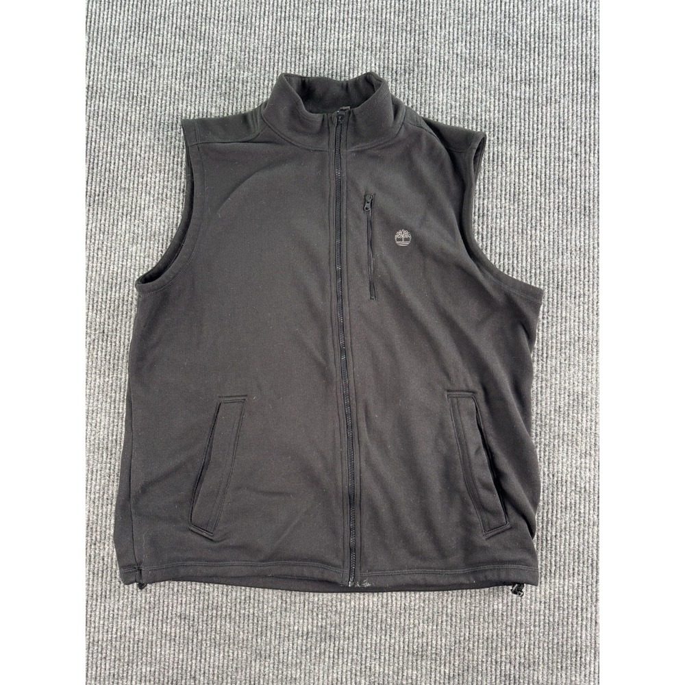 Timberland Vest Vest Mens XXL Black Polyester Full Zip Fleece Outdoor 8556J